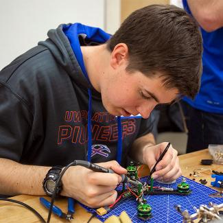 Student working in lab