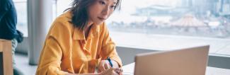 Student on computer