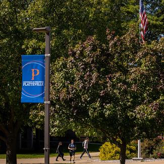 students walking on campus