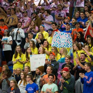 Students at sport game