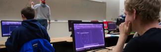 Students working on drafting in classroom