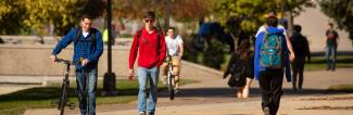 Students walking outside