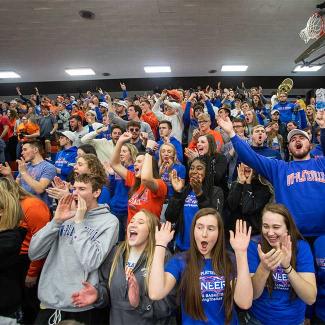 Crowd of UW-Platteville students at event