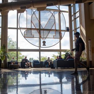 Students in the UW-Platteville Markee
