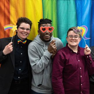UW-Platteville Alliance club posing for picture