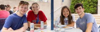 Students at welcome lunch