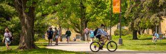 Students walking on campus