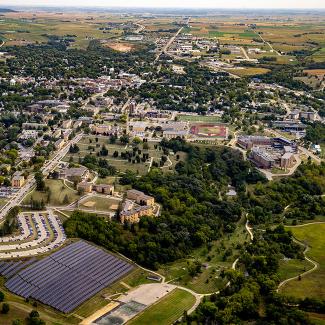 Aerial photo of campus