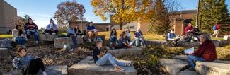 Sociology class sitting outside