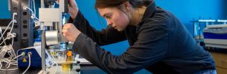 Student in lab