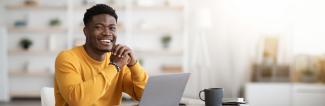 Young adult working on computer