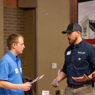 Student at career fair