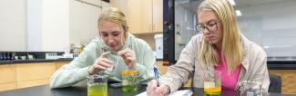 UW-Platteville biology students running experiments in lab