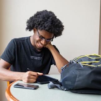 Student studying