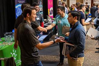 Student and employer at Career and Internship/Co-op Fair