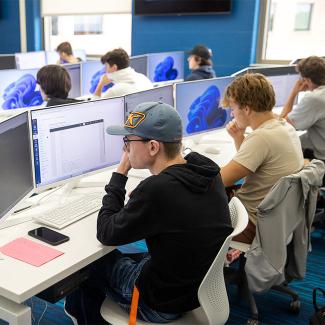 UW-Platteville students in Cybersecurity Lab