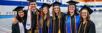 group of graduating UW-Platteville students in regalia