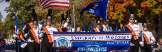 Marching Pioneers in Homecoming parade