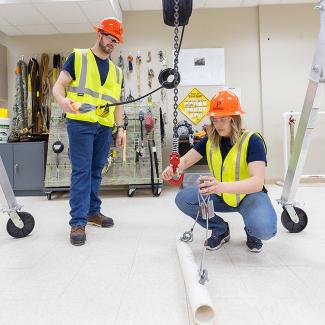Student in UW-Platteville Safety Lab