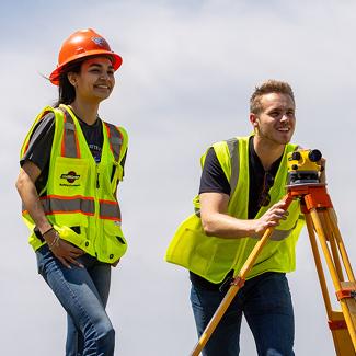 UW-Platteville students in outdoor Commercial Construction Lab