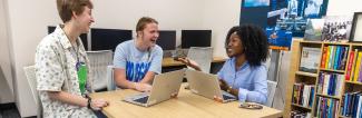 UW-Platteville students collaborating in Women in STEM Center