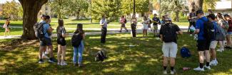 UW-Platteville students enjoy Spanish class outdoors