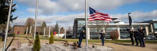 UW-Platteville student veterans participating in Veteran's Day ceremony