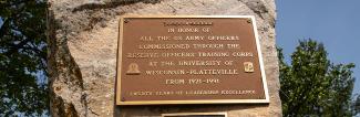 ROTC Memorial plaque mounted on stone