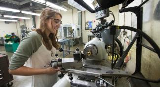 UW-Platteville student working with heavy machinery
