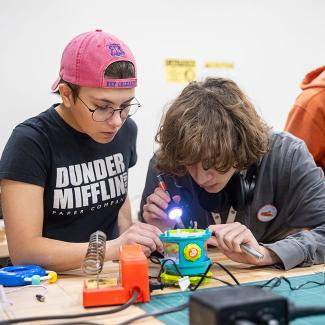 UW-Platteville students working on toy for toy hackathon
