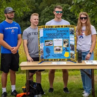 Criminal Justice Association students at involvement fair