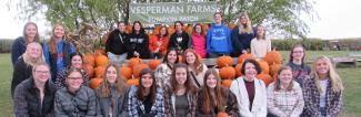 UW-Platteville students in Women in STEM on a field trip to Vesperman Farms